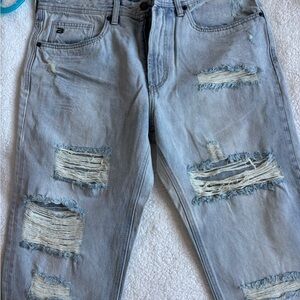 Buffalo David Bitton Men's Ripped Light Gray Jeans